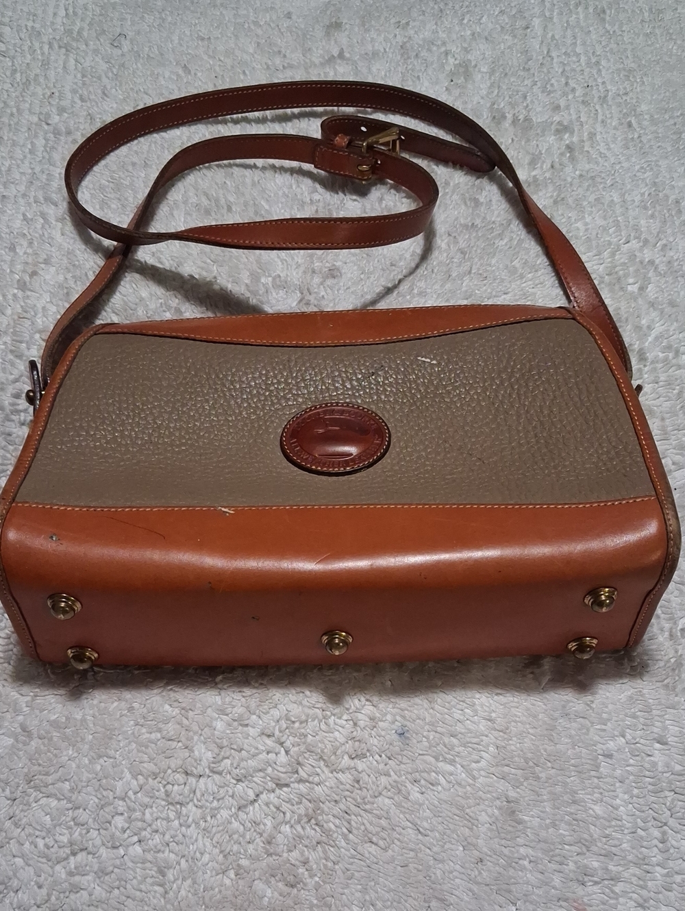 Dooney & Bourke Two-Tone Brown/Tan Leather Crossbody